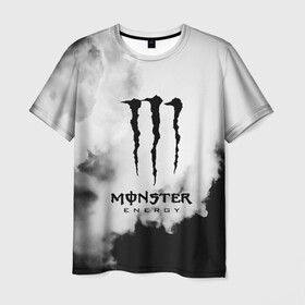 Мужская футболка 3D с принтом MONSTER ENERGY в Новосибирске, 100% полиэфир | прямой крой, круглый вырез горловины, длина до линии бедер | Тематика изображения на принте: adrenalin | energy monster | monster | monster energy | monstr | sport | адреналин | монстер | монстр | напиток | спорт | энергетик
