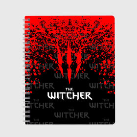 Тетрадь с принтом The Witcher в Новосибирске, 100% бумага | 48 листов, плотность листов — 60 г/м2, плотность картонной обложки — 250 г/м2. Листы скреплены сбоку удобной пружинной спиралью. Уголки страниц и обложки скругленные. Цвет линий — светло-серый
 | netflix | the witcher | американский сериал | ве витчер | ведьмак | геральт | игра | кино | нетфликс | популярные иллюстрации | сериал | сериалы | фильмы | фэнтези