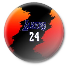 Значок с принтом Los Angeles Lakers / Kobe Brya в Новосибирске,  металл | круглая форма, металлическая застежка в виде булавки | 24 | kobe | kobe bean bryant | lakers | los angeles | американский баскетболист | баскетбол | баскетболист | коби | коби бин брайант | лейкерс | лос анджелес | нью йорк