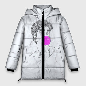 Женская зимняя куртка 3D с принтом Bubble gum в Новосибирске, верх — 100% полиэстер; подкладка — 100% полиэстер; утеплитель — 100% полиэстер | длина ниже бедра, силуэт Оверсайз. Есть воротник-стойка, отстегивающийся капюшон и ветрозащитная планка. 

Боковые карманы с листочкой на кнопках и внутренний карман на молнии | bubble gum | скульптура | статуя