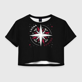 Женская футболка Crop-top 3D с принтом Louna - Полюса в Новосибирске, 100% полиэстер | круглая горловина, длина футболки до линии талии, рукава с отворотами | группа louna | группа луна | луна | луна певица | песня луна | рок группа