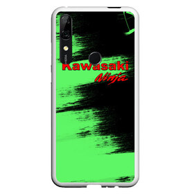 Чехол для Honor P Smart Z с принтом Kawasaki в Новосибирске, Силикон | Область печати: задняя сторона чехла, без боковых панелей | kawasaki | moto | ninja | брызги | дорога | кавасаки | краска | мотоцикл | надпись | неон | ниндзя | паутина | скорость | текстура