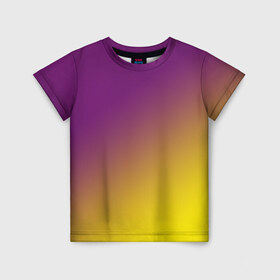 Детская футболка 3D с принтом ГРАДИЕНТ в Новосибирске, 100% гипоаллергенный полиэфир | прямой крой, круглый вырез горловины, длина до линии бедер, чуть спущенное плечо, ткань немного тянется | gradient | summer | textures | tie dye | абстракт | градиент | желтая | лето | переход | радуга | тай дай | текстура | текстуры | фиолетовая | хиппи | цвета