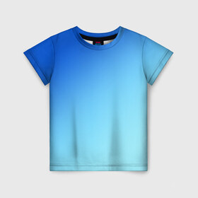 Детская футболка 3D с принтом blue в Новосибирске, 100% гипоаллергенный полиэфир | прямой крой, круглый вырез горловины, длина до линии бедер, чуть спущенное плечо, ткань немного тянется | gradient | summer | textures | tie dye | абстракт | градиент | лето | море | небо | переход | радуга | синяя | тай дай | текстура | текстуры | хиппи | цвета