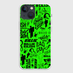 Чехол для iPhone 13 mini с принтом BILLIE EILISH | БИЛЛИ АЙЛИШ LOGOBOMBING в Новосибирске,  |  | be | billie | billie eilish | blohsh | ghoul | logobombing | билли | билли айлиш | биляш | логобомбинг