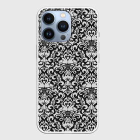 Чехол для iPhone 13 Pro с принтом Imperialistic pattern в Новосибирске,  |  | gray | imperial | pattern | retro | арт | вышивка | гжель | девушкам | декор | империя | королева | кружево | лебеди | орнамент | птицы | резьба | ретро | серебро | серебряный | серый | сказочные | текстура | узор