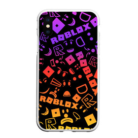 Чехол для iPhone XS Max матовый с принтом Roblox в Новосибирске, Силикон | Область печати: задняя сторона чехла, без боковых панелей | dynablocks | for kids | funny | roblox | robux | roleplay | белый | блоки | вселенная | герои | красный | кубики | роблокс | симулятор