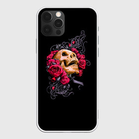 Чехол для iPhone 12 Pro Max с принтом Skull&Rose в Новосибирске, Силикон |  | 