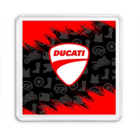 Магнит 55*55 с принтом DUCATI [2] в Новосибирске, Пластик | Размер: 65*65 мм; Размер печати: 55*55 мм | ducati | moto | дукати | мото | мотоцикл