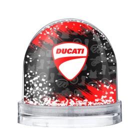 Снежный шар с принтом DUCATI [2] в Новосибирске, Пластик | Изображение внутри шара печатается на глянцевой фотобумаге с двух сторон | ducati | moto | дукати | мото | мотоцикл