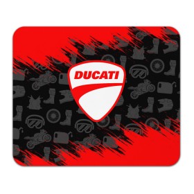 Коврик для мышки прямоугольный с принтом DUCATI [2] в Новосибирске, натуральный каучук | размер 230 х 185 мм; запечатка лицевой стороны | Тематика изображения на принте: ducati | moto | дукати | мото | мотоцикл