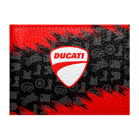 Обложка для студенческого билета с принтом DUCATI [2] в Новосибирске, натуральная кожа | Размер: 11*8 см; Печать на всей внешней стороне | Тематика изображения на принте: ducati | moto | дукати | мото | мотоцикл