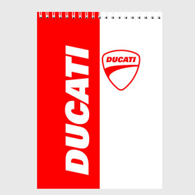 Скетчбук с принтом DUCATI [4] в Новосибирске, 100% бумага
 | 48 листов, плотность листов — 100 г/м2, плотность картонной обложки — 250 г/м2. Листы скреплены сверху удобной пружинной спиралью | Тематика изображения на принте: ducati | moto | дукати | мото | мотоцикл