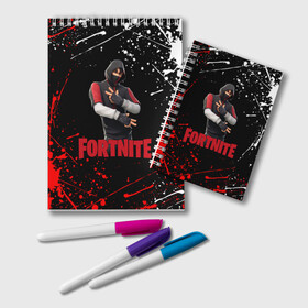 Блокнот с принтом FORTNITE x IKONIK в Новосибирске, 100% бумага | 48 листов, плотность листов — 60 г/м2, плотность картонной обложки — 250 г/м2. Листы скреплены удобной пружинной спиралью. Цвет линий — светло-серый
 | deadmau5 | fortnite | fortnite 2 | fortnite x маршмелло | ikonik | marshmello | ninja | ninja streamer | raven | travis scott | ворон | иконик | ниндзя | пили | рейвен | трэвис скотт | фортнайт