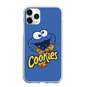 Чехол для iPhone 11 Pro матовый с принтом Cookies в Новосибирске, Силикон |  | cookie | cookiemonster | delicious | eat | monster | yummy | еда | коржик | куки | кукимонстр | монстр | печенье | сезам | сладости | улица | улицасезам