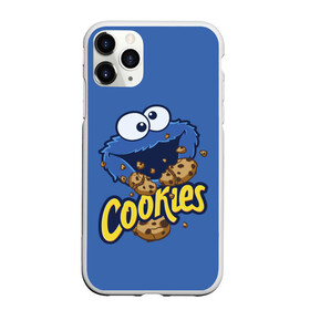 Чехол для iPhone 11 Pro Max матовый с принтом Cookies в Новосибирске, Силикон |  | cookie | cookiemonster | delicious | eat | monster | yummy | еда | коржик | куки | кукимонстр | монстр | печенье | сезам | сладости | улица | улицасезам