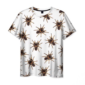Мужская футболка 3D с принтом В пауках в Новосибирске, 100% полиэфир | прямой крой, круглый вырез горловины, длина до линии бедер | pattern | spider | джунгли | дикие | животные | жуки | звери | лапы | мерзкие | монстр | насекомые | паттерн | паук | пауки | паутина | паучок | птицеед | страшный | существа | тараканы | тарантул | тропики