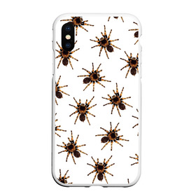 Чехол для iPhone XS Max матовый с принтом В пауках в Новосибирске, Силикон | Область печати: задняя сторона чехла, без боковых панелей | Тематика изображения на принте: pattern | spider | джунгли | дикие | животные | жуки | звери | лапы | мерзкие | монстр | насекомые | паттерн | паук | пауки | паутина | паучок | птицеед | страшный | существа | тараканы | тарантул | тропики