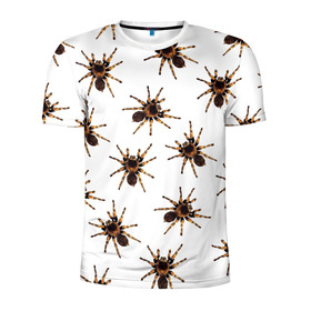 Мужская футболка 3D спортивная с принтом В пауках в Новосибирске, 100% полиэстер с улучшенными характеристиками | приталенный силуэт, круглая горловина, широкие плечи, сужается к линии бедра | Тематика изображения на принте: pattern | spider | джунгли | дикие | животные | жуки | звери | лапы | мерзкие | монстр | насекомые | паттерн | паук | пауки | паутина | паучок | птицеед | страшный | существа | тараканы | тарантул | тропики