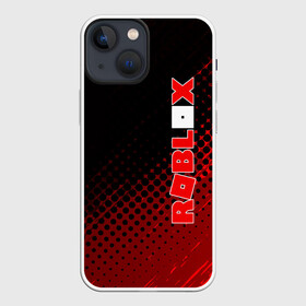 Чехол для iPhone 13 mini с принтом Roblox в Новосибирске,  |  | dynablocks | for kids | funny | roblox | robux | roleplay | белый | блоки | вселенная | герои | красный | кубики | роблокс | симулятор