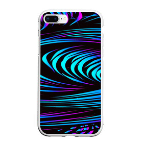 Чехол для iPhone 7Plus/8 Plus матовый с принтом STRIPES WAVE в Новосибирске, Силикон | Область печати: задняя сторона чехла, без боковых панелей | abstract | abstraction | geometry | line | pattern | psy | абстрактный | абстракция | геометрия | краски | кубики | линии | неоновые | неоновый | психоделика | текстура