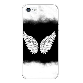 Чехол для iPhone 5/5S матовый с принтом Im an angel в Новосибирске, Силикон | Область печати: задняя сторона чехла, без боковых панелей | angel | birds | fly | wings | ангел | бабочка | богиня | воздушный | демон | дым | космос | крылья | лебедь | летать | летучий | милые | мифические | небесный | небо | облако | пегас | перья | прикольные | птица | рай