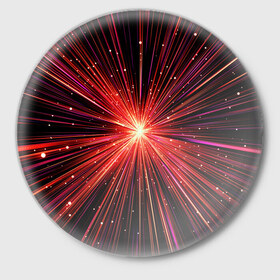 Значок с принтом Рождение Сверхновой в Новосибирске,  металл | круглая форма, металлическая застежка в виде булавки | Тематика изображения на принте: бесконечность | взрыв | вселенная | галактика | движение | звезда | звездная | звезды | искры | космический | космос | линии | материя | неоновый | нло | ночь | огни | огонь | оптические | петарда