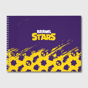 Альбом для рисования с принтом BRAWL STARS БРАВЛ СТАРС в Новосибирске, 100% бумага
 | матовая бумага, плотность 200 мг. | 8 bit | 8бит | brawl | cnfhc | crow | hfdk | leon | logo | sandy | skull | spike | stars | бравл | бравла | браво | игра | игры | икфцд | кроу | леон | лого | логотип | символ | спайк | старс | старса | сэнди | череп | ыефкы