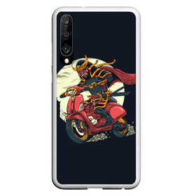 Чехол для Honor P30 с принтом Samurai Biker (Z) в Новосибирске, Силикон | Область печати: задняя сторона чехла, без боковых панелей | Тематика изображения на принте: 2020 | auto | bike | moto | motorcycle | samurai | sport | авто | автомобиль | автомобильные | байк | бренд | буке | воин | вояк | марка | машины | мононофу | мото | мотоциклы | мститель | мушя | ниндзя | сабурай | самурай | слуга