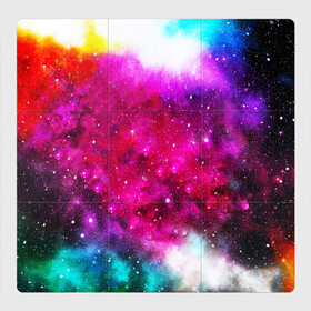 Магнитный плакат 3Х3 с принтом Туманность в Новосибирске, Полимерный материал с магнитным слоем | 9 деталей размером 9*9 см | Тематика изображения на принте: space | stars | абстракция | бесконечный | блестящий | вселенная | галактика | дым | звездная | звезды | космический | космос | краски | лето | материя | небо | неоновый | нло | ночь | облака | планеты | радуга