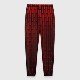 Мужские брюки 3D с принтом текстура красный градиент в Новосибирске, 100% полиэстер | манжеты по низу, эластичный пояс регулируется шнурком, по бокам два кармана без застежек, внутренняя часть кармана из мелкой сетки | геометрия | градиент | красный | линии | поверхность | простота | симметрия | текстура | точки | черный