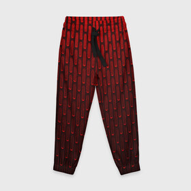 Детские брюки 3D с принтом текстура красный градиент в Новосибирске, 100% полиэстер | манжеты по низу, эластичный пояс регулируется шнурком, по бокам два кармана без застежек, внутренняя часть кармана из мелкой сетки | геометрия | градиент | красный | линии | поверхность | простота | симметрия | текстура | точки | черный