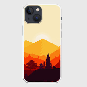 Чехол для iPhone 13 mini с принтом Горы закат пейзаж лиса арт в Новосибирске,  |  | арт | вектор | геометрия | горы | закат | лето | лиса | пейзаж | силуэт | символы | фигуры