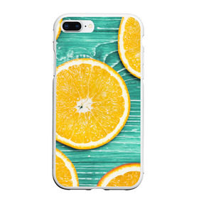 Чехол для iPhone 7/8 Plus матовый с принтом Апельсины в Новосибирске, Силикон | Область печати: задняя сторона чехла, без боковых панелей | Тематика изображения на принте: апельсин | дерево | лето | фрукты