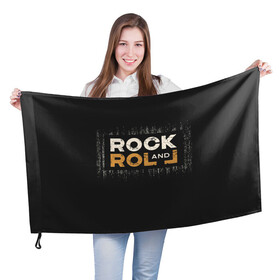 Флаг 3D с принтом Rock and Roll (Z) в Новосибирске, 100% полиэстер | плотность ткани — 95 г/м2, размер — 67 х 109 см. Принт наносится с одной стороны | rock | rock and roll | блюз | госпел | драйв | кантри | качайся и катись | музыка | музыкальная | панк | панки | рок | рок н ролл | рокер | хой