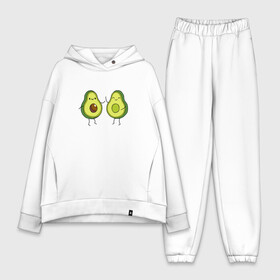 Женский костюм хлопок Oversize с принтом Авокадо Дружба в Новосибирске,  |  | avocado | cute | fruits | kawaii | like | loveis | авокадо | азия | влюбленным | груша | детские | дружба | еда | каваи | кокос | любовь | мемы | милые | няшные | овощи | орех | парные | прикольные | рисунок | смешные | тропики