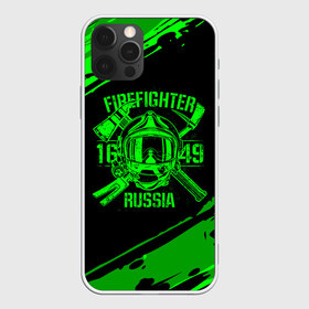 Чехол для iPhone 12 Pro Max с принтом FIREFIGHTER 1649 RUSSIA в Новосибирске, Силикон |  | 112 | firefighter | багор | герб | гкчс | зеленая | знак | лого | логотип | мчс | мчсник | пожарная охрана | пожарник | пожарный | пч | россии | рф | серая | символ | служба | спасатель | спасения | топор | флаг