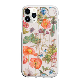 Чехол для iPhone 11 Pro матовый с принтом Цветы в Новосибирске, Силикон |  | Тематика изображения на принте: 2020 | бабочки | летний принт | лето | листья | повседневный принт | цветной принт | цветы | ягоды