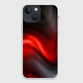 Чехол для iPhone 13 mini с принтом BLACK RED WAVES | АБСТРАКЦИЯ в Новосибирске,  |  | abstraction | geometry | hexagon | neon | paints | stripes | texture | triangle | абстракция | брызги | геометрия | краски | неон | неоновый | соты | текстура