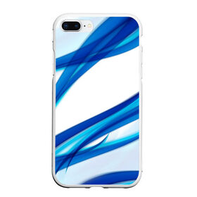 Чехол для iPhone 7Plus/8 Plus матовый с принтом STRIPES BLUE в Новосибирске, Силикон | Область печати: задняя сторона чехла, без боковых панелей | abstract | abstraction | geometry | line | pattern | psy | абстрактный | абстракция | геометрия | краски | кубики | линии | неоновые | неоновый | психоделика | текстура