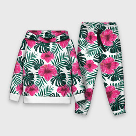 Детский костюм 3D (с толстовкой) с принтом Гавайский гибискус в Новосибирске,  |  | flower | hawaii | hibiscus | palms | summer | sun | ботаника | гаваи | гавайи | гавайка | гавайская | гибискус | красочная | летняя | лето | листья | отдых | отпуск | пальма | пальмы | пляж | растения | символ