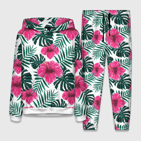 Женский костюм 3D (с толстовкой) с принтом Гавайский гибискус в Новосибирске,  |  | flower | hawaii | hibiscus | palms | summer | sun | ботаника | гаваи | гавайи | гавайка | гавайская | гибискус | красочная | летняя | лето | листья | отдых | отпуск | пальма | пальмы | пляж | растения | символ