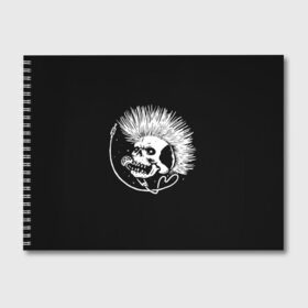 Альбом для рисования с принтом Панк (Z) в Новосибирске, 100% бумага
 | матовая бумага, плотность 200 мг. | Тематика изображения на принте: shaman | skull | вождь | гот | дух | кладбище | мертвец | мертвый | микрофон | музыка | панк | перья | принт | рок | скелет | хой | череп | шаман | эмо | эракез