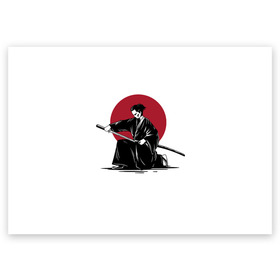Поздравительная открытка с принтом Японский самурай (Z) в Новосибирске, 100% бумага | плотность бумаги 280 г/м2, матовая, на обратной стороне линовка и место для марки
 | japan | ninja | samurai | асихара но накацукуни | буке | воин | вояк | государство япония | мононофу | мститель | мушя | ниндзя | ниппон | нихон | ооясимагуни | сабурай | самурай | слуга | солдат