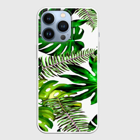 Чехол для iPhone 13 Pro с принтом ГАВАЙСКИЕ ЛИСТЬЯ в Новосибирске,  |  | summer | tropic | жара | летний | лето | отдых | пальмы | природа | текстура | тропикано | тропики