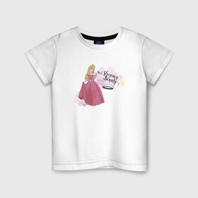 Детская футболка хлопок с принтом Sleeping beauty Aurora в Новосибирске, 100% хлопок | круглый вырез горловины, полуприлегающий силуэт, длина до линии бедер | aurora | disney princess | sleeping beauty | vdkimel | аврора | спящая красавица