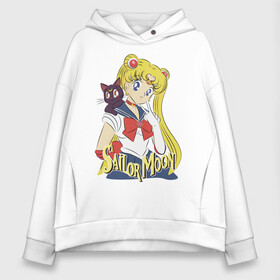 Женское худи Oversize хлопок с принтом Sailor Moon & Luna в Новосибирске, френч-терри — 70% хлопок, 30% полиэстер. Мягкий теплый начес внутри —100% хлопок | боковые карманы, эластичные манжеты и нижняя кромка, капюшон на магнитной кнопке | cat | girl | kitty | luna | moon | sailor moon | sailormoon | девочка | кот | котик | котэ | кошка | луна | мультяшка | сейлормун | сэйлор мун