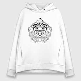 Женское худи Oversize хлопок с принтом Mountain mandala в Новосибирске, френч-терри — 70% хлопок, 30% полиэстер. Мягкий теплый начес внутри —100% хлопок | боковые карманы, эластичные манжеты и нижняя кромка, капюшон на магнитной кнопке | Тематика изображения на принте: casual | mandala | mountain | mountain mandala | trend | горы | повседневность | тренд