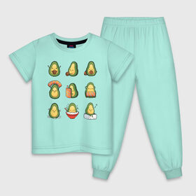 Детская пижама хлопок с принтом Life Avocado в Новосибирске, 100% хлопок |  брюки и футболка прямого кроя, без карманов, на брюках мягкая резинка на поясе и по низу штанин
 | avocado | casual | trend | авокадо | повседневность | тренд