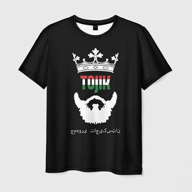 Мужская футболка 3D с принтом Таджикистан в Новосибирске, 100% полиэфир | прямой крой, круглый вырез горловины, длина до линии бедер | asia | beard | crown | emblem | flag | king | republic | stars | state | tajik | tajikistan | азия | борода | государство | звезды | король | корона | республика | таджик | таджикистан | флаг | царь | эмблема